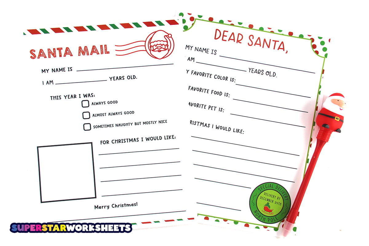 santa letter templates (free printables) - superstar worksheets